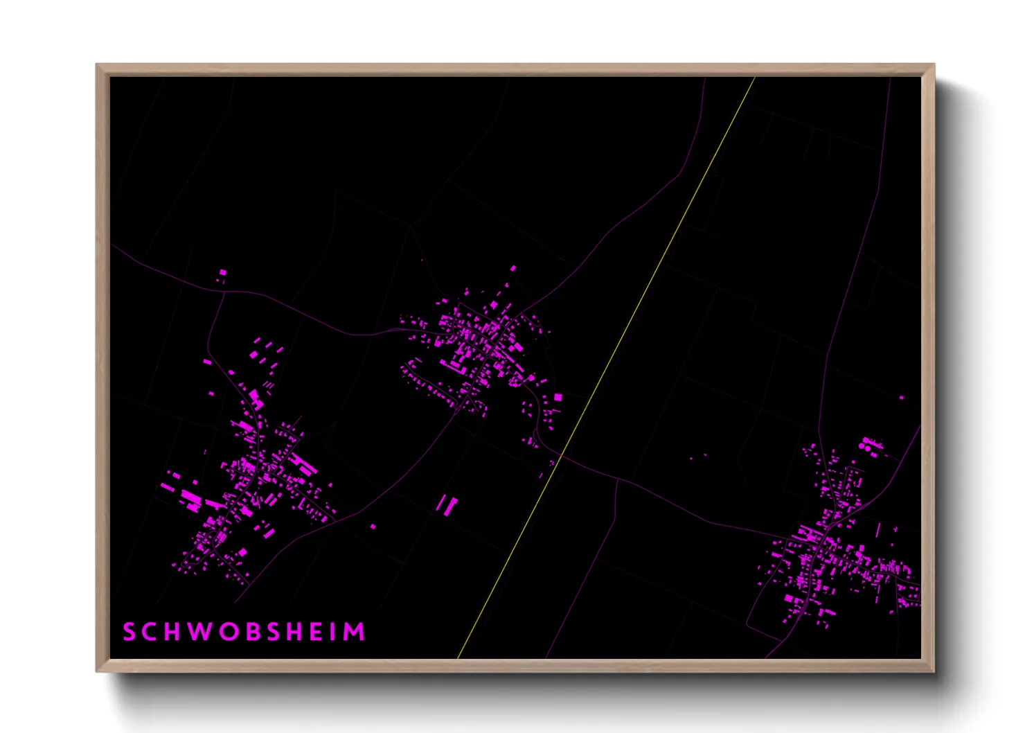 Une affiche de carte sur Schwobsheim