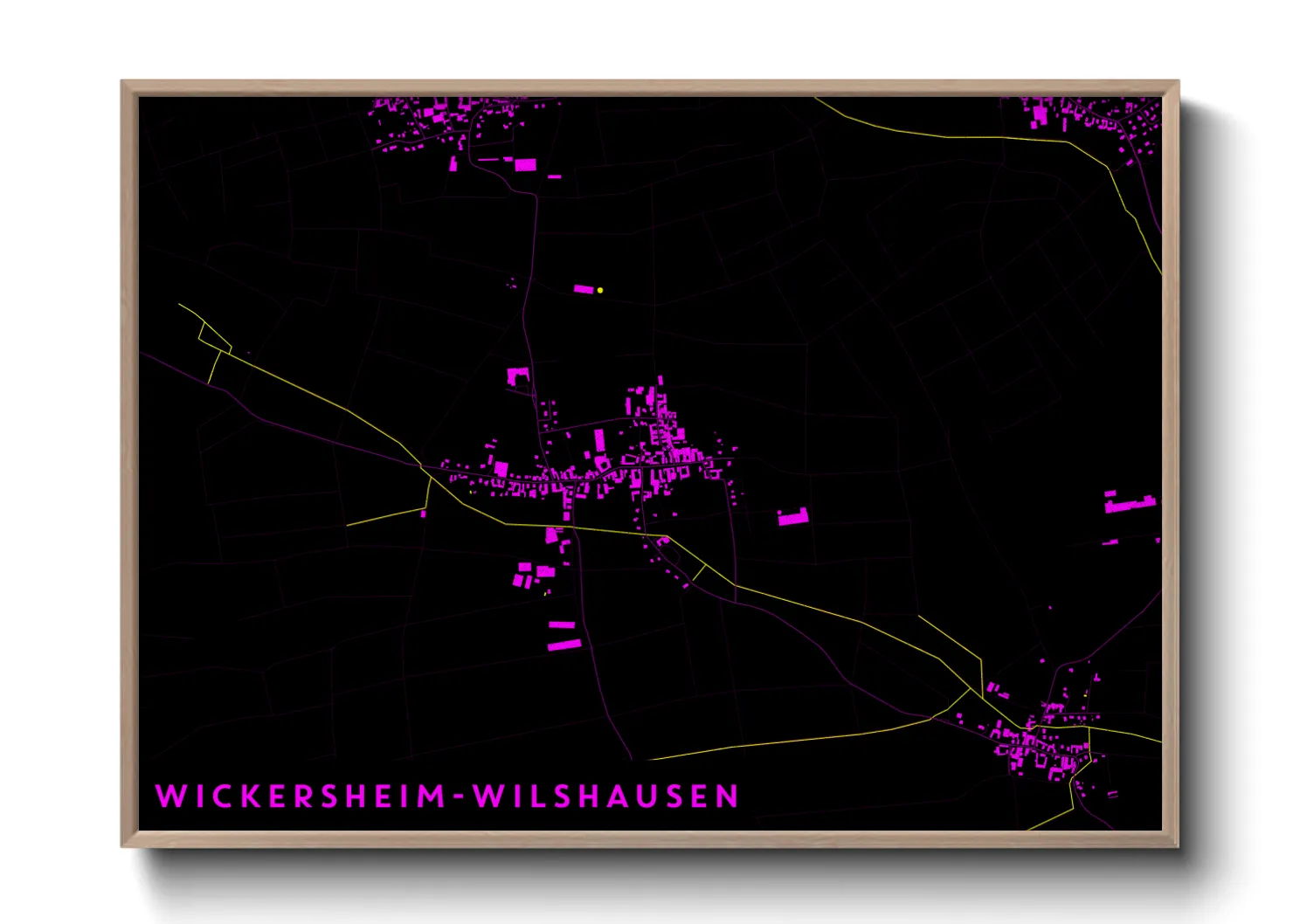 Une affiche de carte sur Wickersheim-Wilshausen