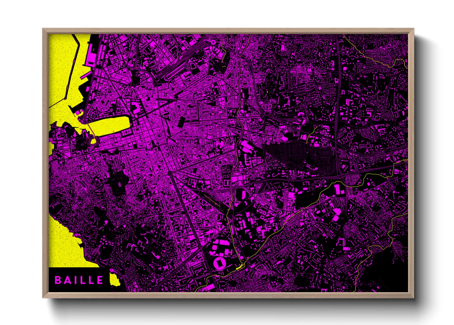 Une affiche de carte sur Baille