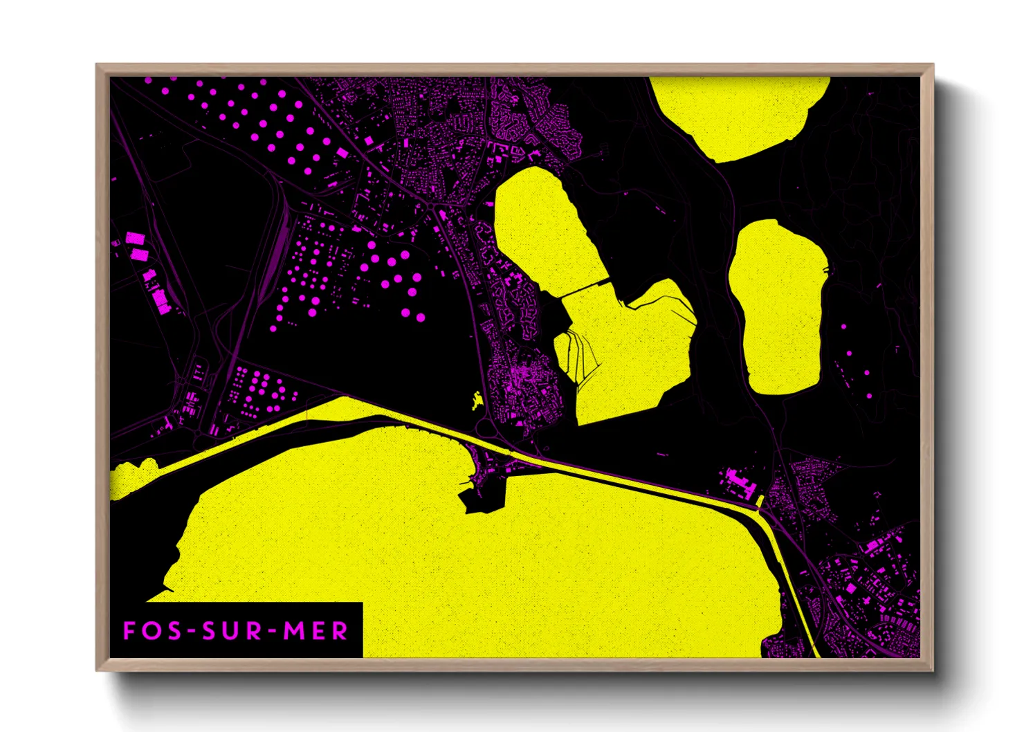 Une affiche de carte sur Fos-sur-Mer