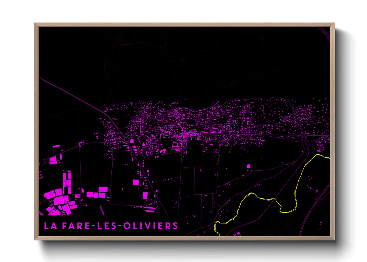 Une affiche de carte sur La Fare-les-Oliviers