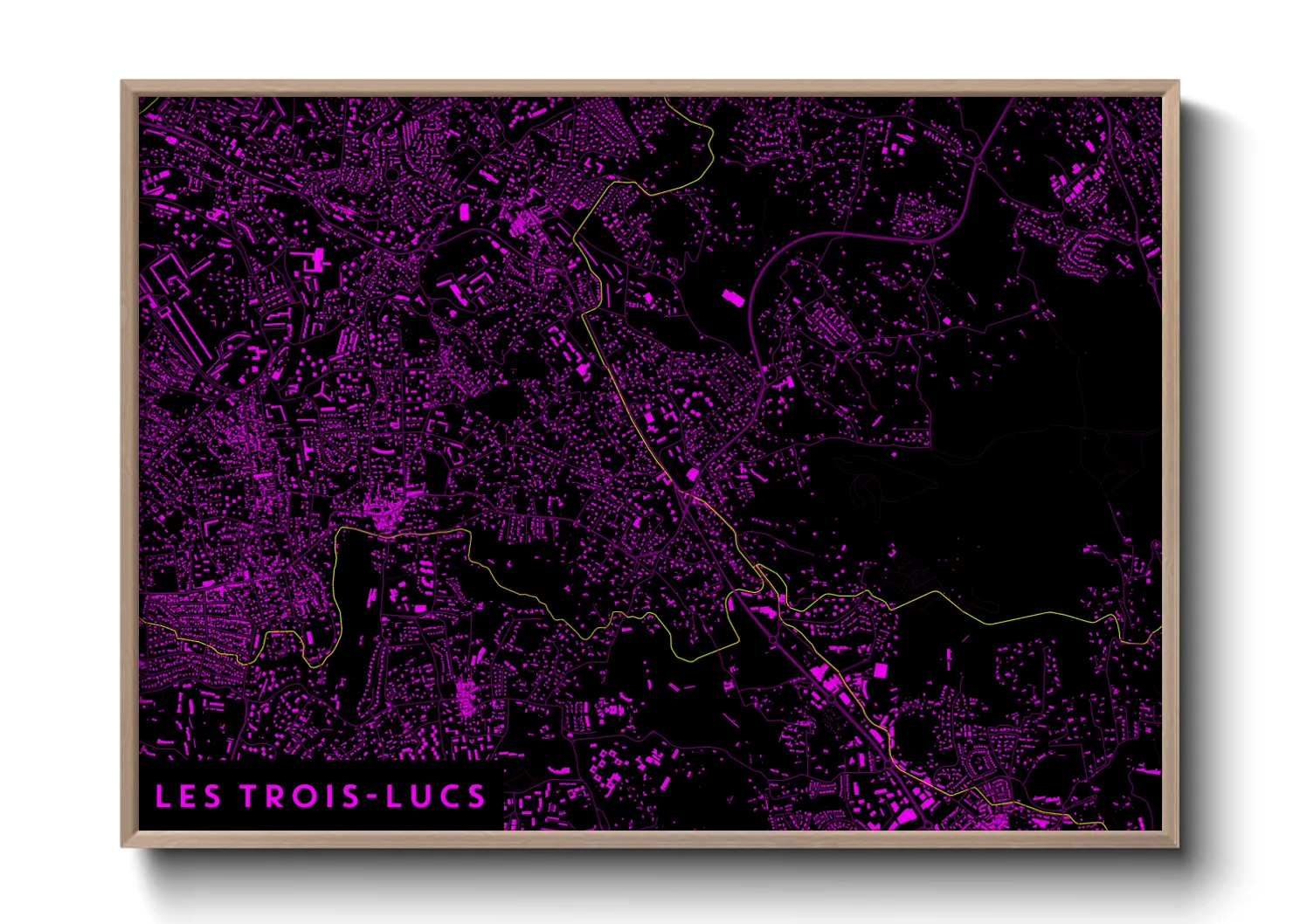 Une affiche de carte sur Les Trois-Lucs