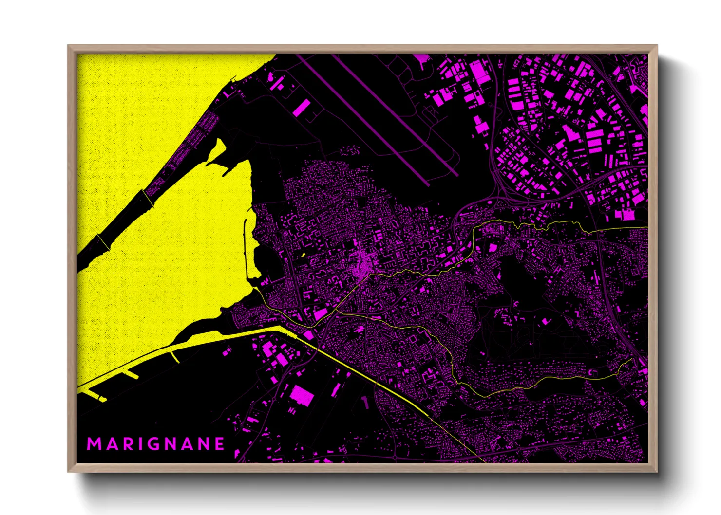 Une affiche de carte sur Marignane