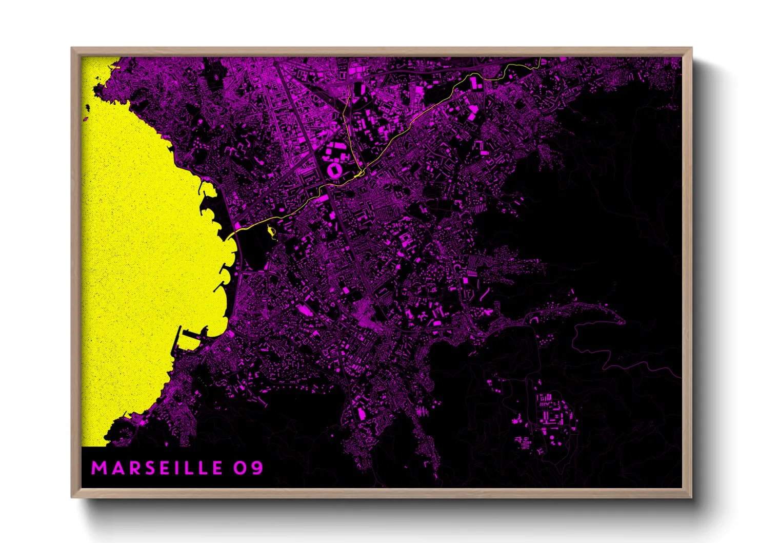 Une affiche de carte sur Marseille 09