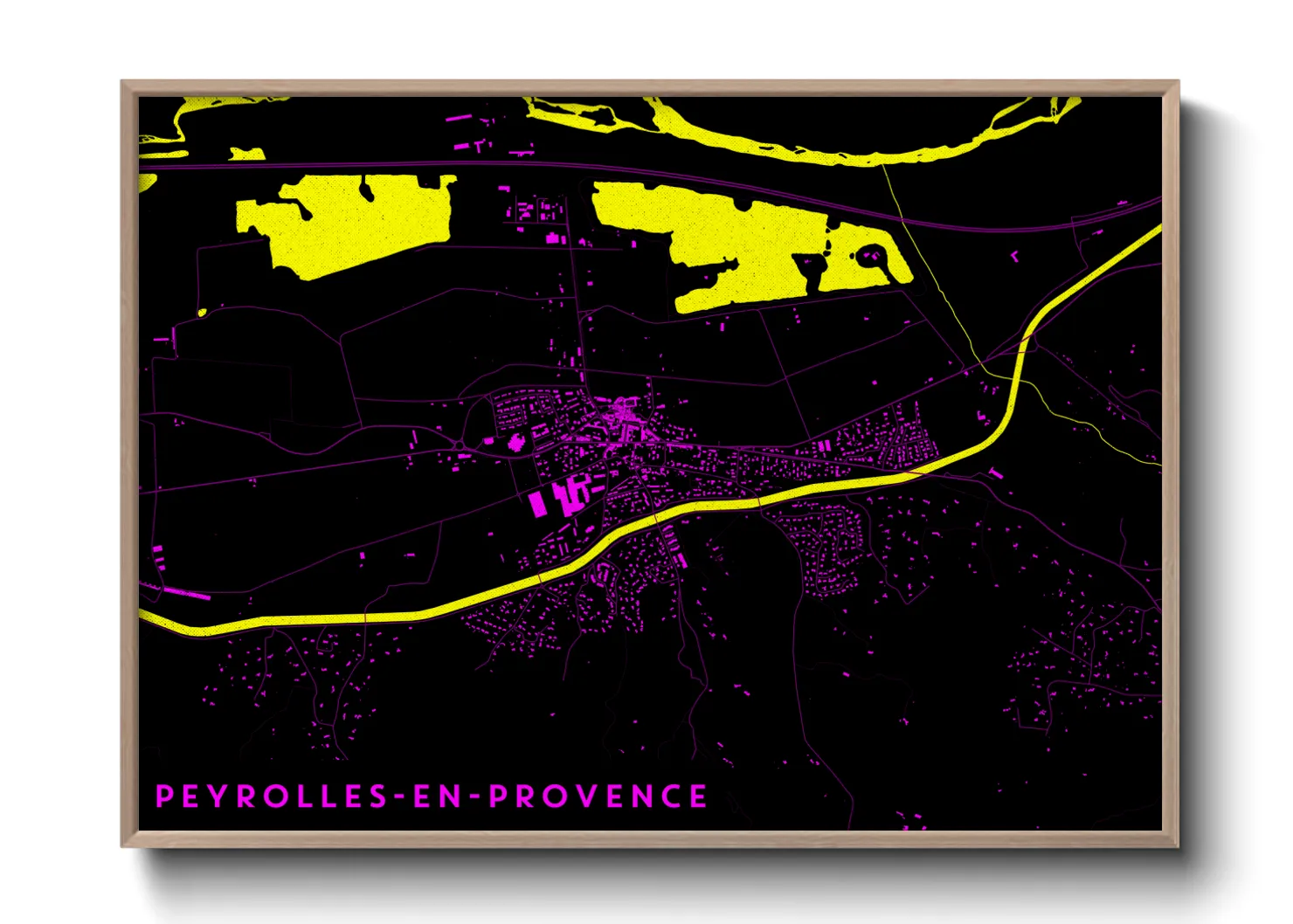Une affiche de carte sur Peyrolles-en-Provence