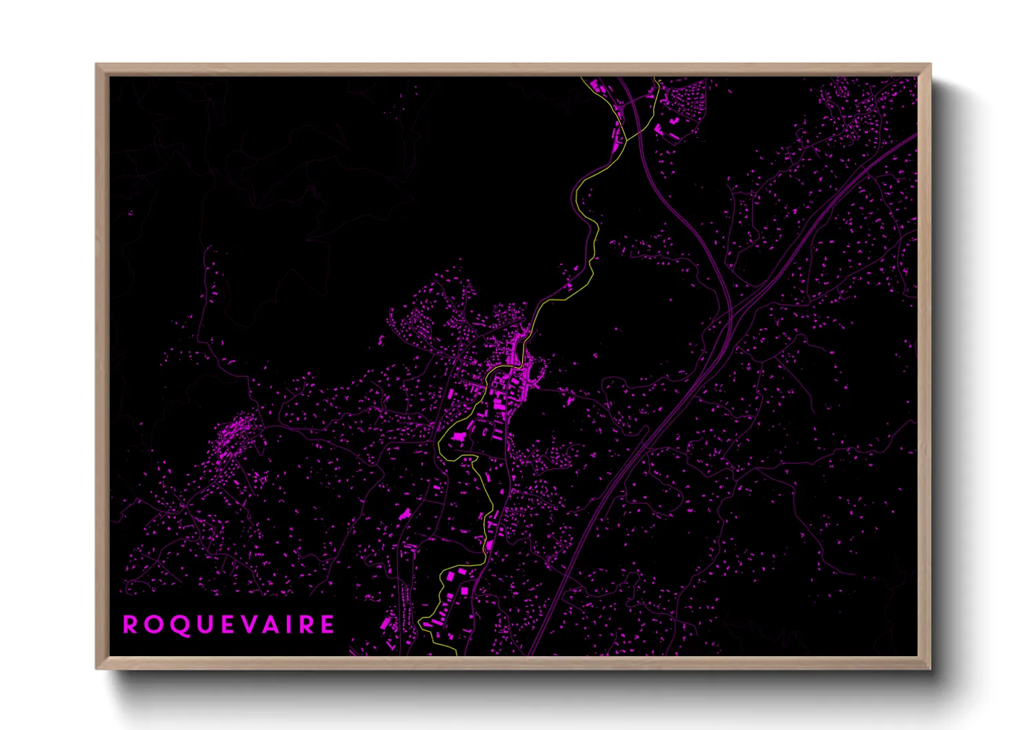 Une affiche de carte sur Roquevaire