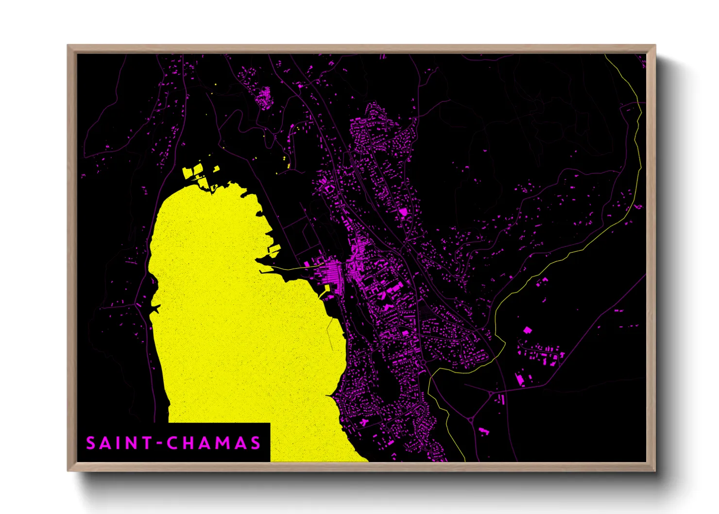 Une affiche de carte sur Saint-Chamas