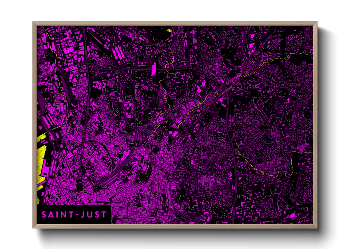 Une affiche de carte sur Saint-Just