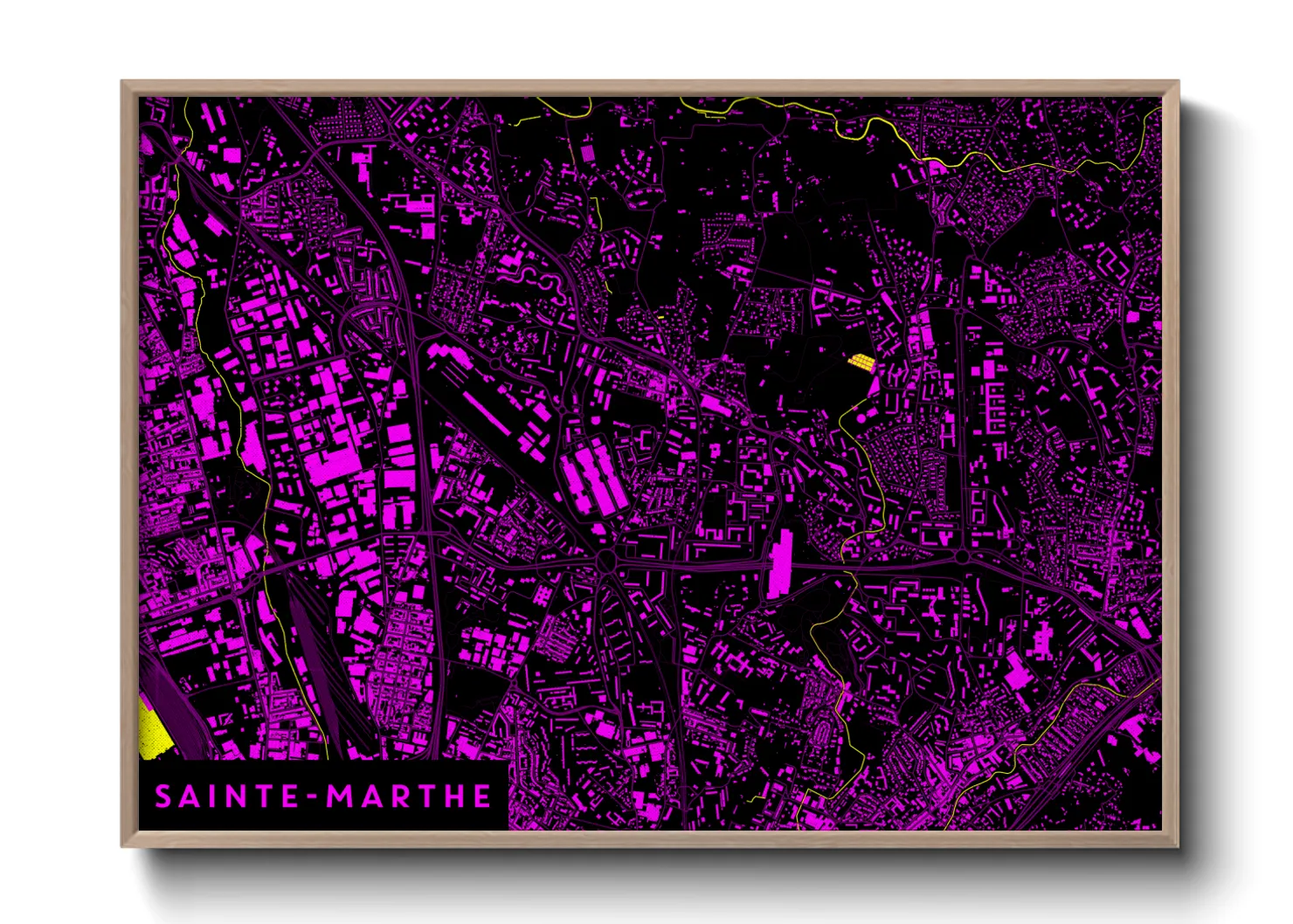Une affiche de carte sur Sainte-Marthe