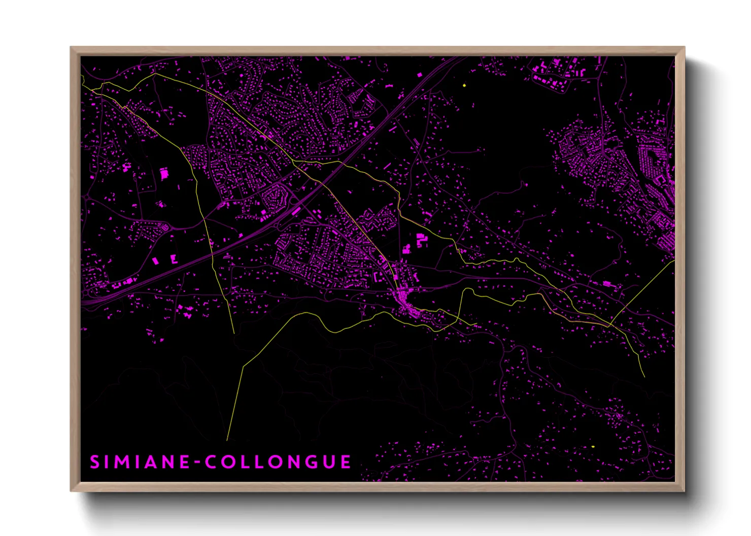 Une affiche de carte sur Simiane-Collongue