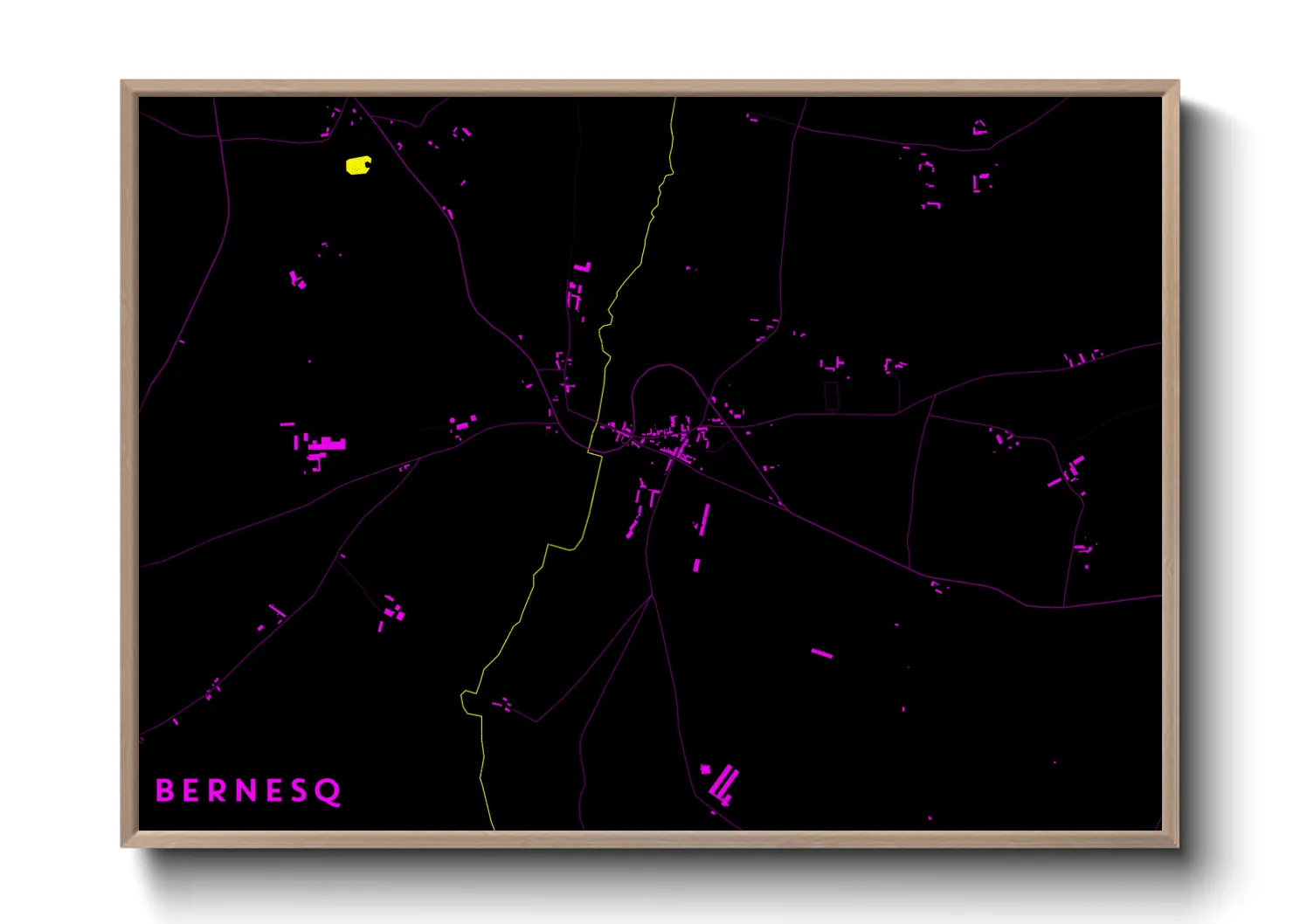 Une affiche de carte sur Bernesq