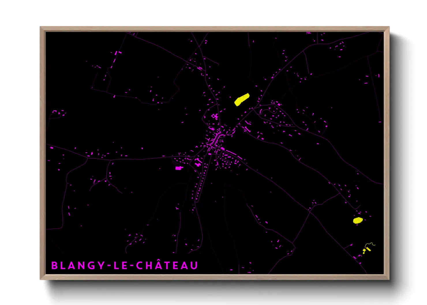 Une affiche de carte sur Blangy-le-Château