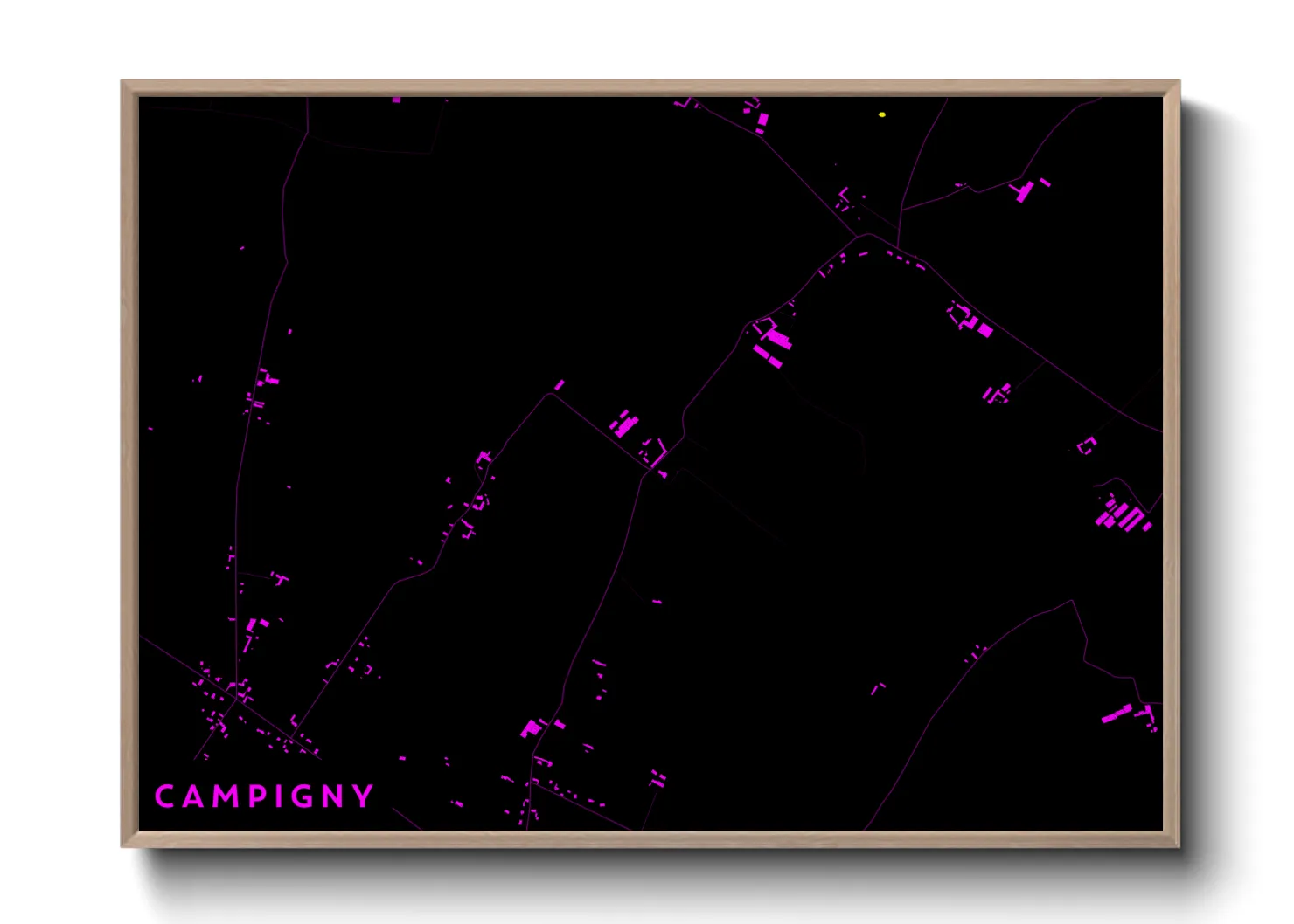 Une affiche de carte sur Campigny
