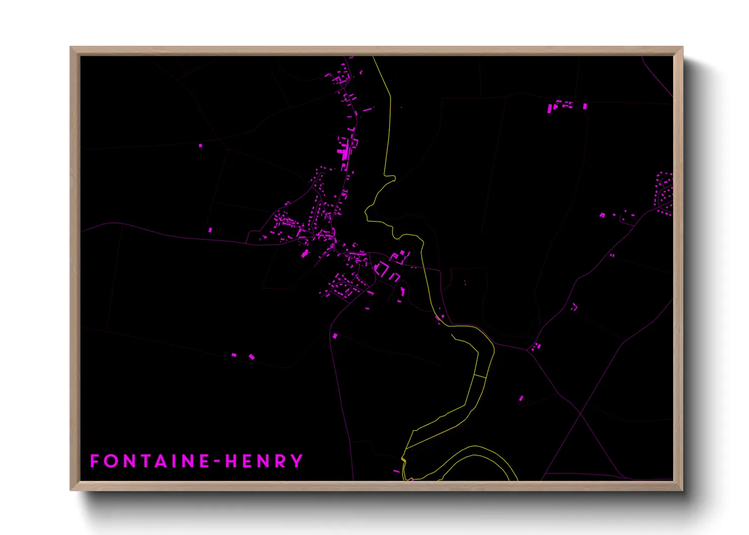 Une affiche de carte sur Fontaine-Henry