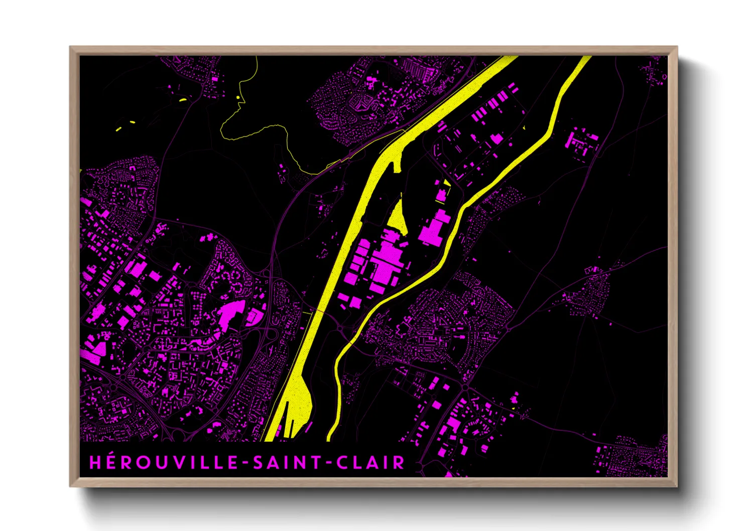 Une affiche de carte sur Hérouville-Saint-Clair