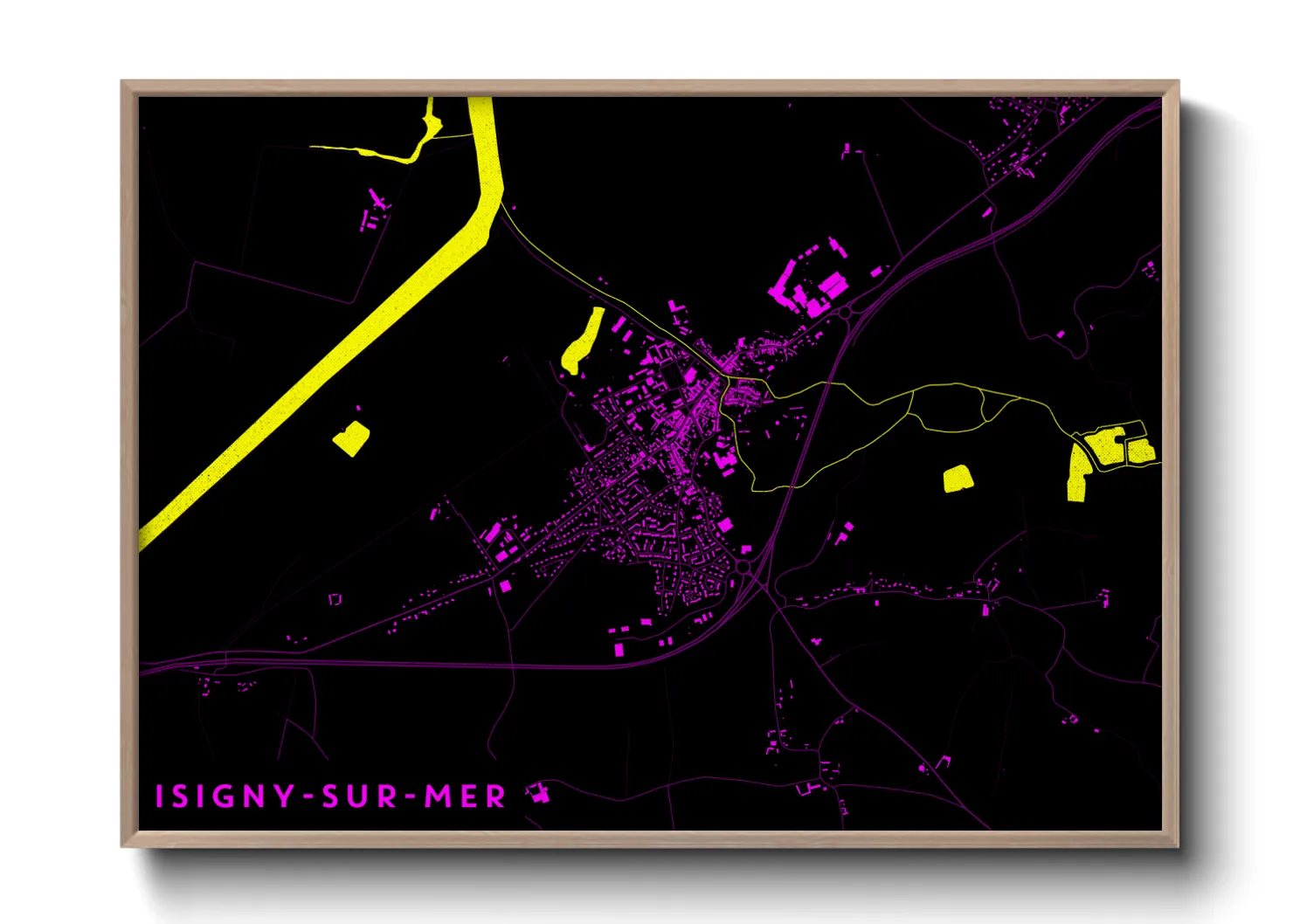 Une affiche de carte sur Isigny-sur-Mer