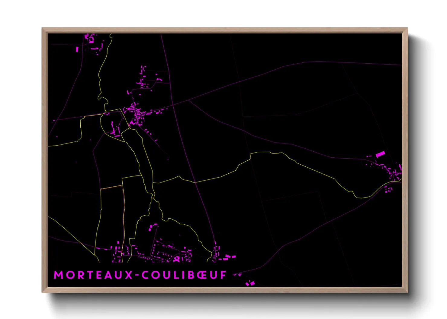 Une affiche de carte sur Morteaux-Coulibœuf