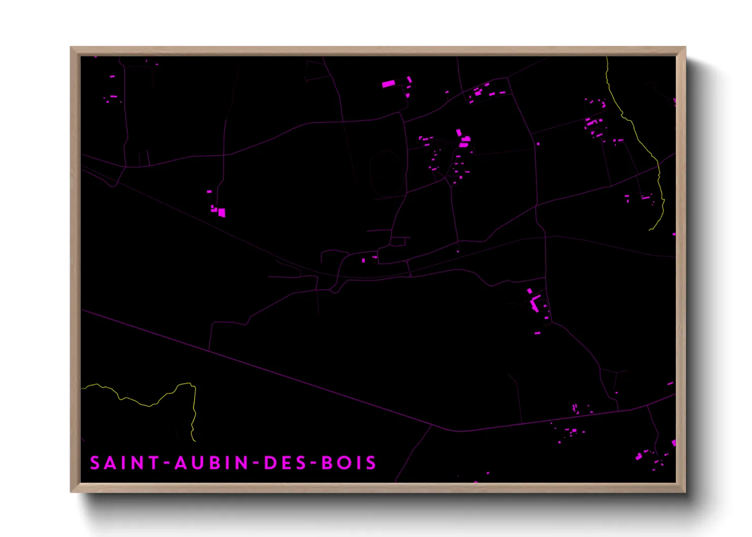 Une affiche de carte sur Saint-Aubin-des-Bois