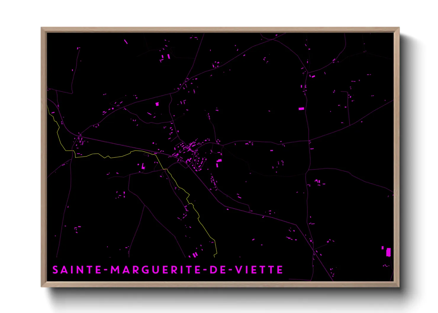 Une affiche de carte sur Sainte-Marguerite-de-Viette