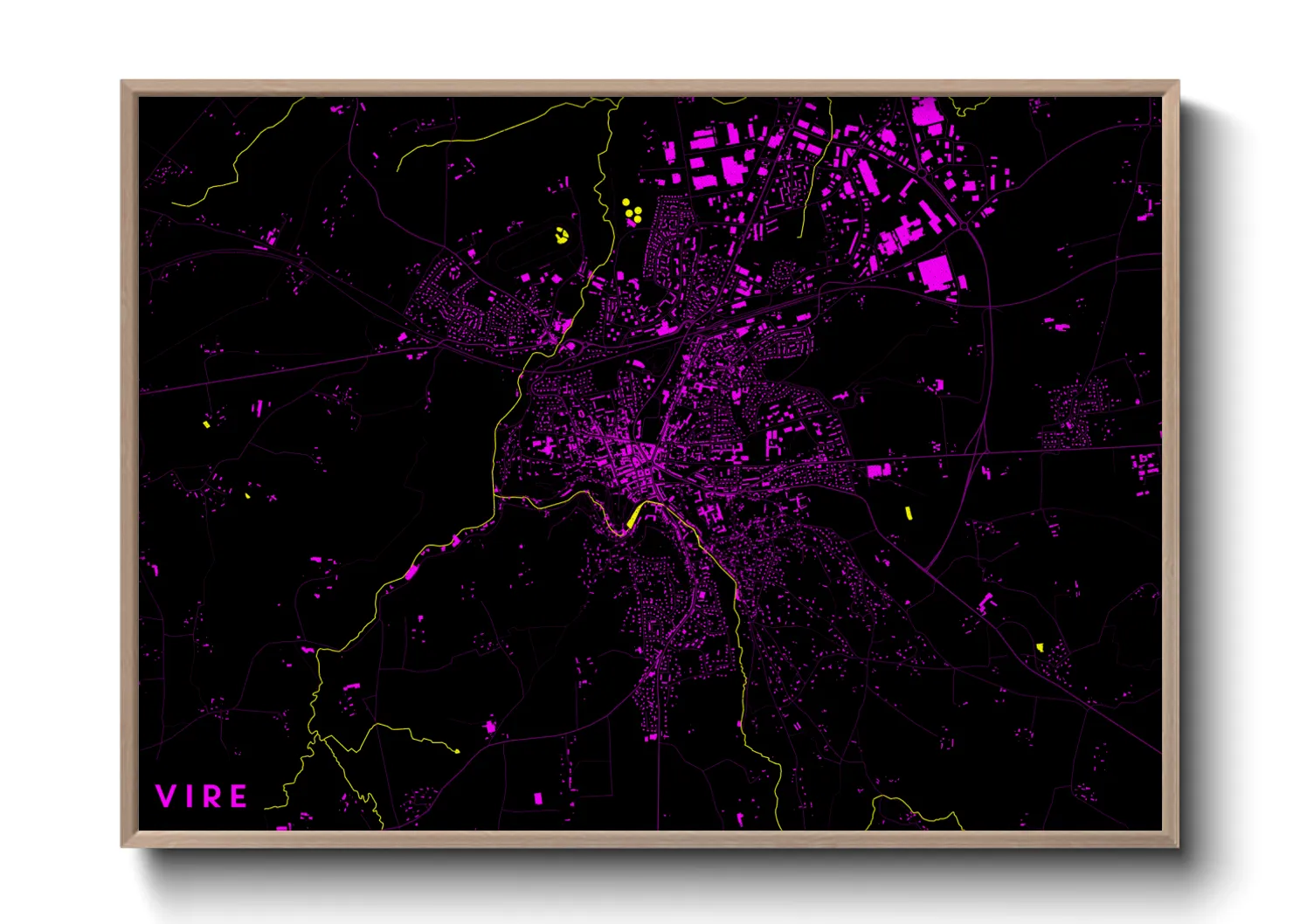 Une affiche de carte sur Vire