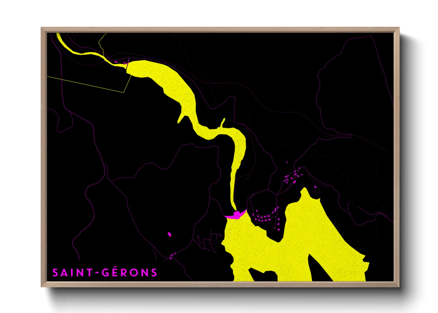 Une affiche de carte sur Saint-Gérons