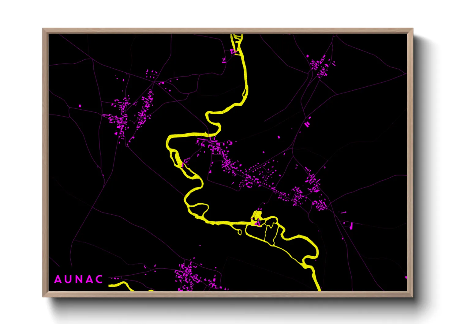 Une affiche de carte sur Aunac