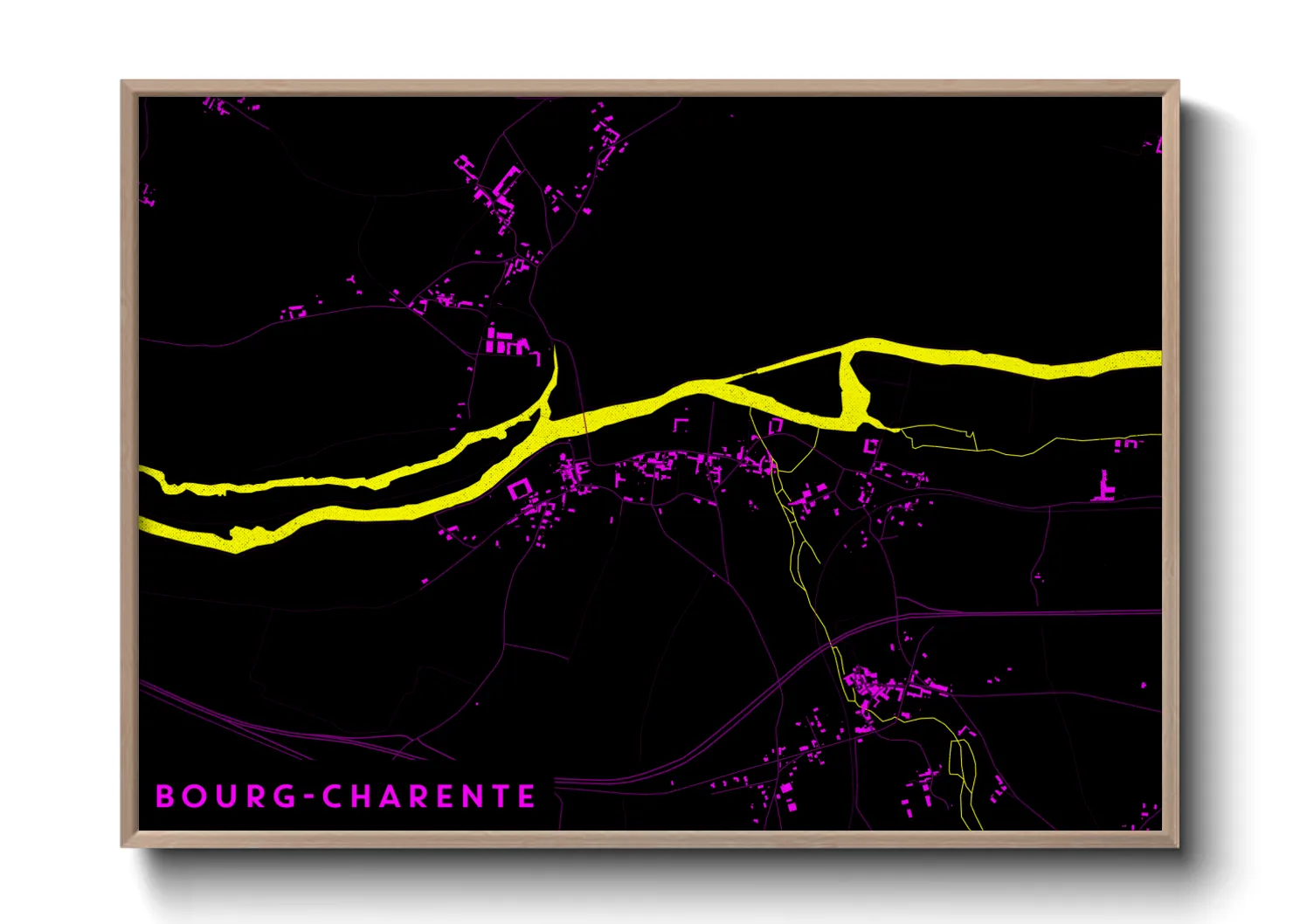 Une affiche de carte sur Bourg-Charente