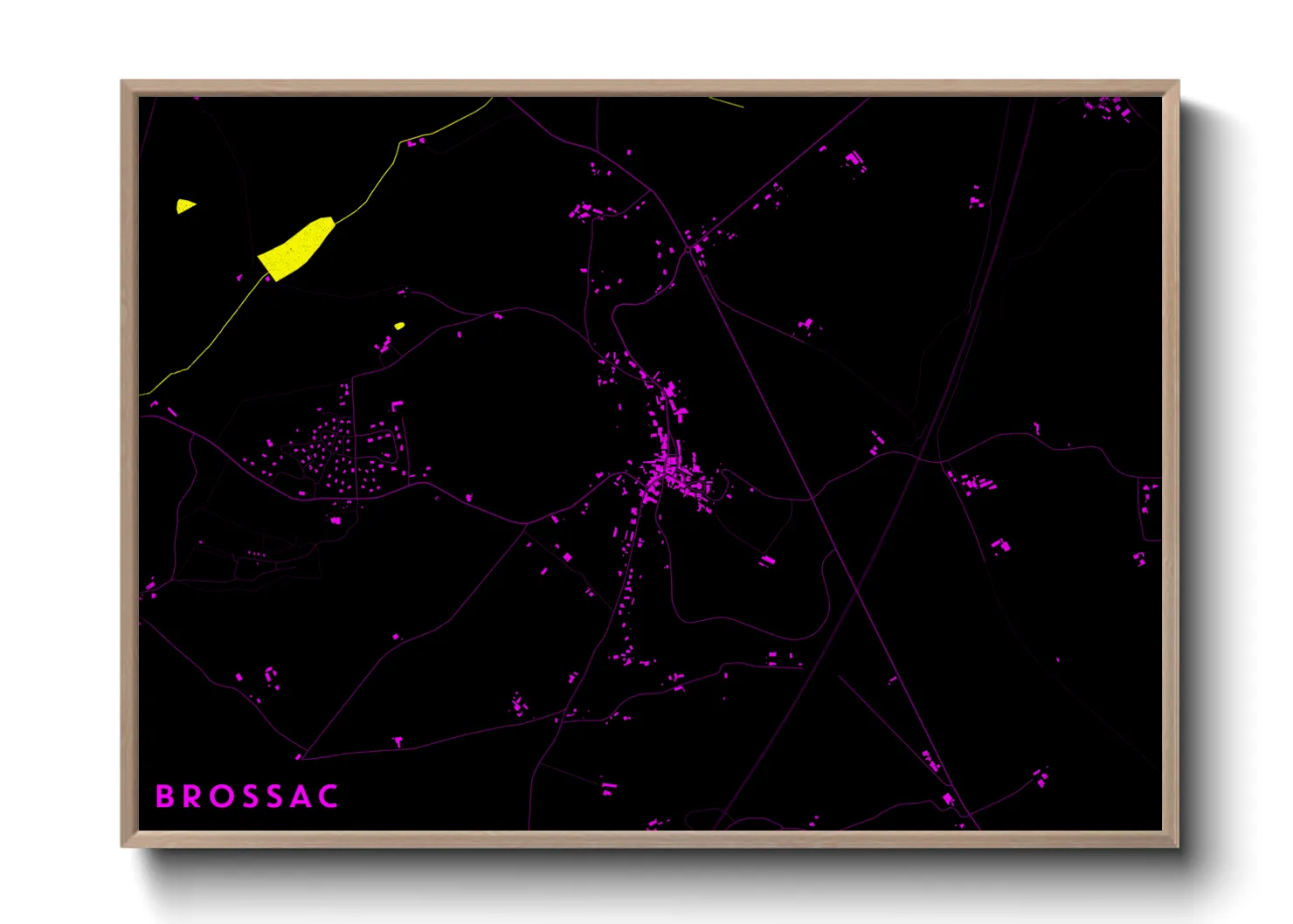 Une affiche de carte sur Brossac