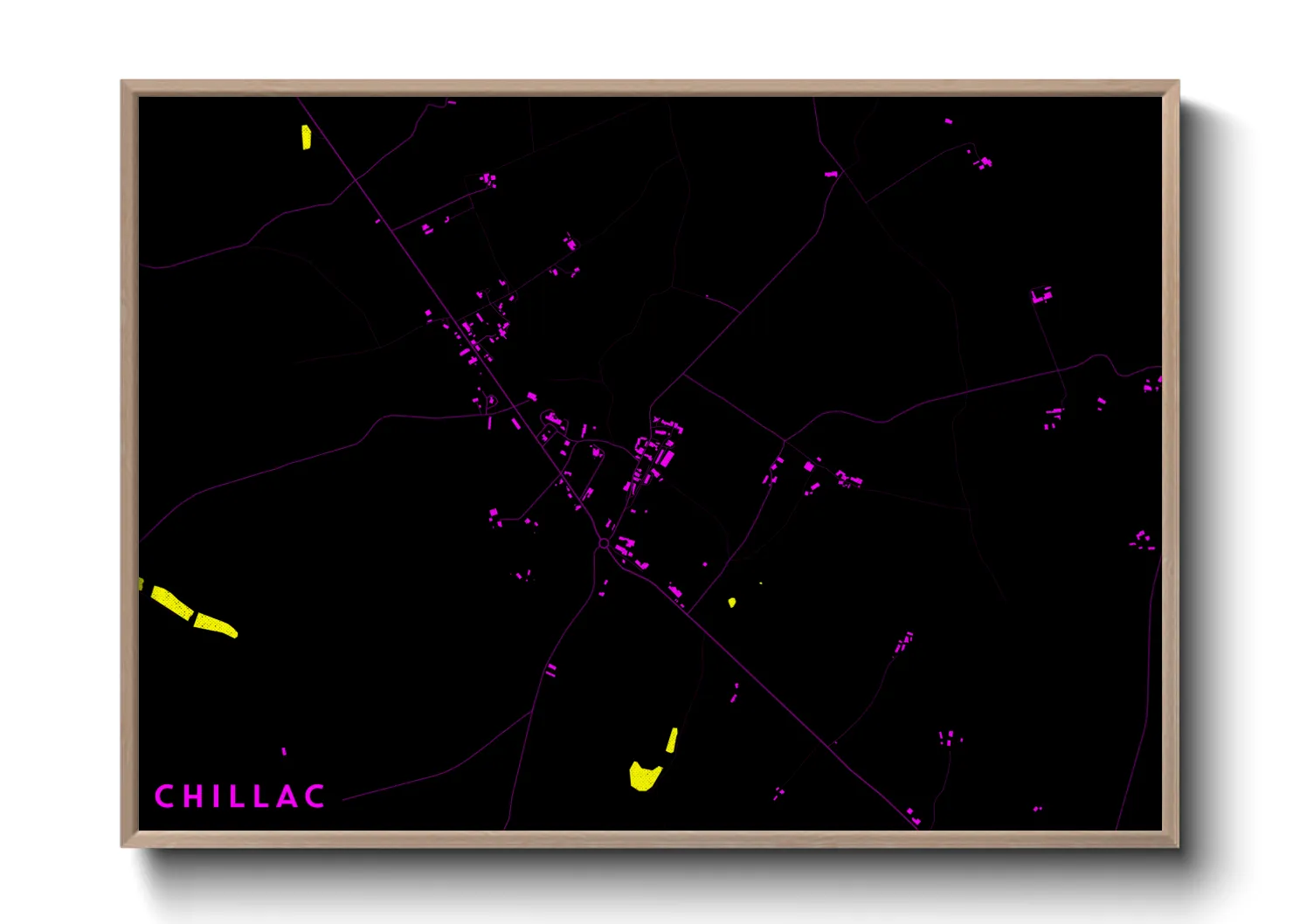 Une affiche de carte sur Chillac