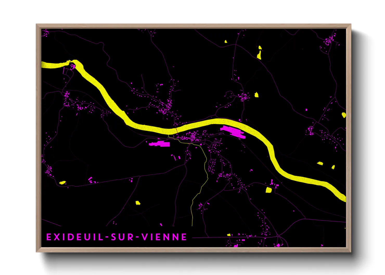 Une affiche de carte sur Exideuil-sur-Vienne
