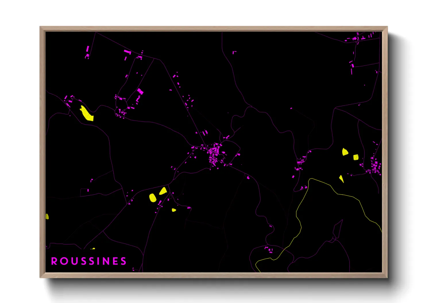 Une affiche de carte sur Roussines
