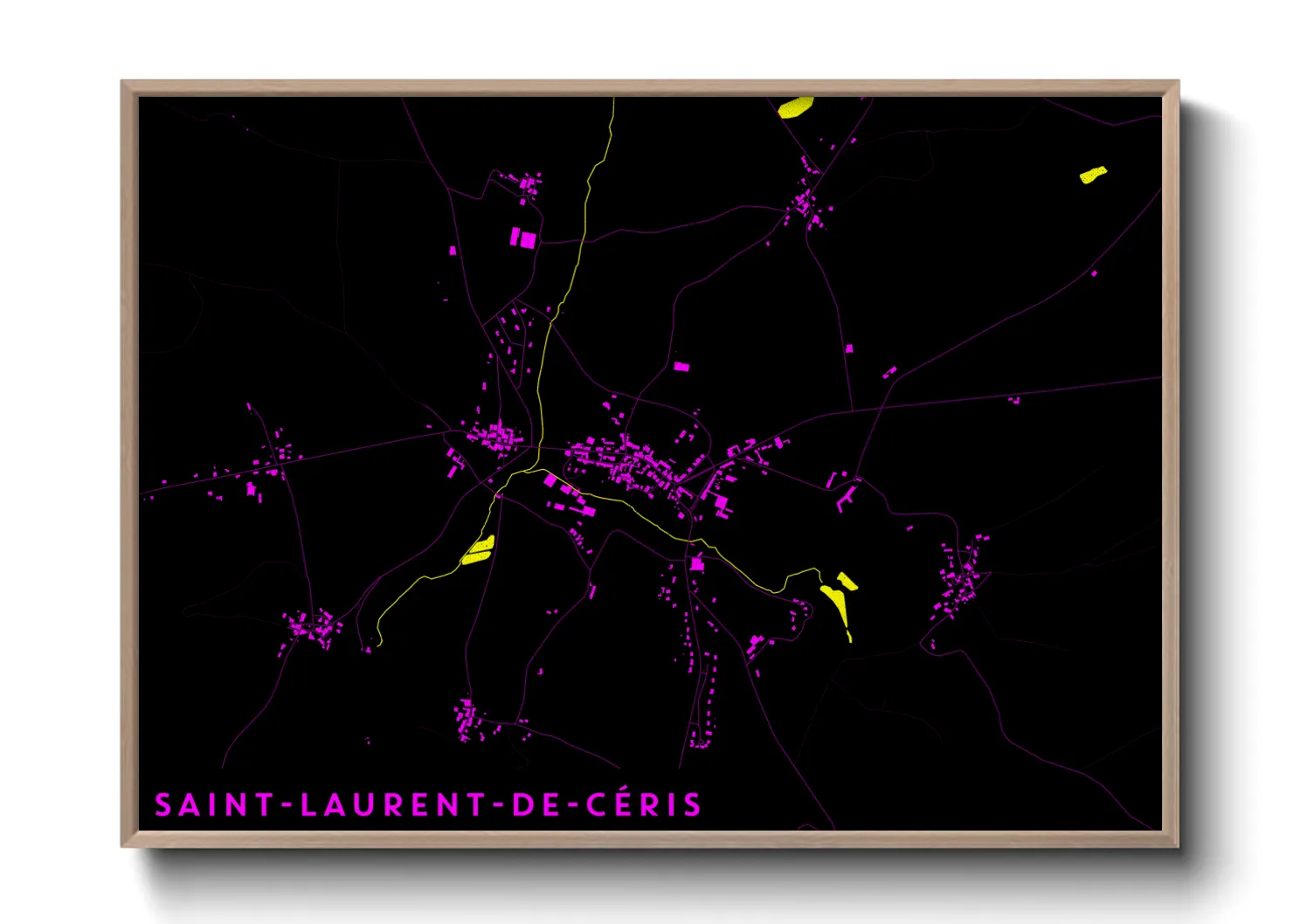 Une affiche de carte sur Saint-Laurent-de-Céris