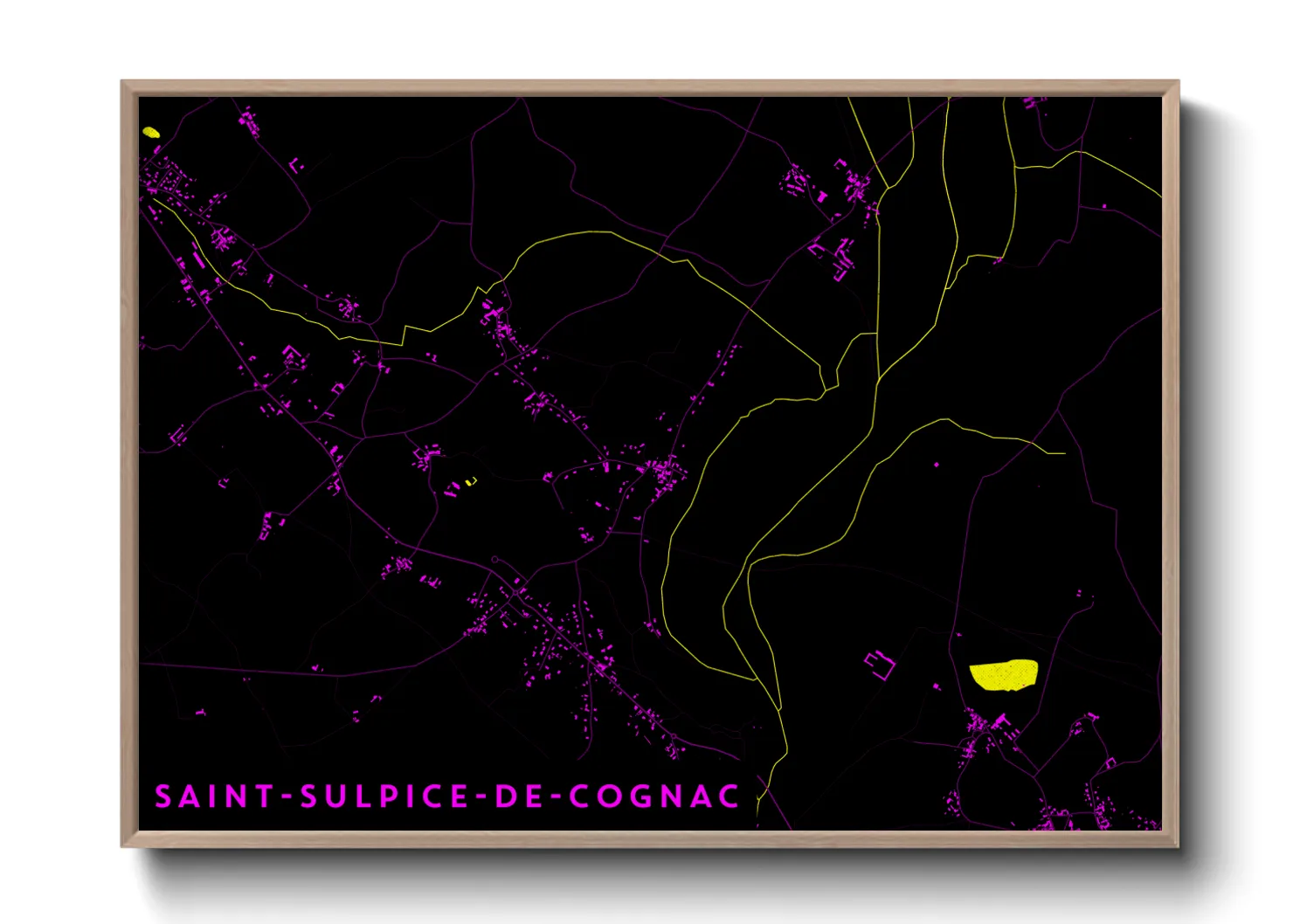 Une affiche de carte sur Saint-Sulpice-de-Cognac