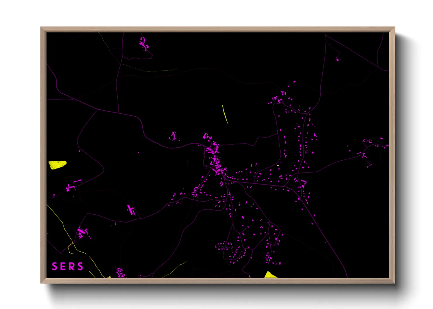 Une affiche de carte sur Sers