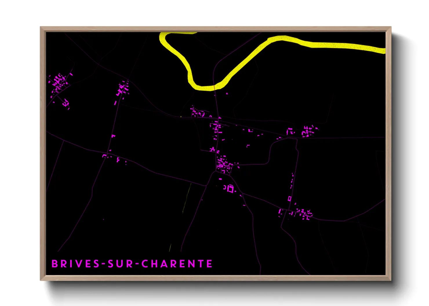 Une affiche de carte sur Brives-sur-Charente