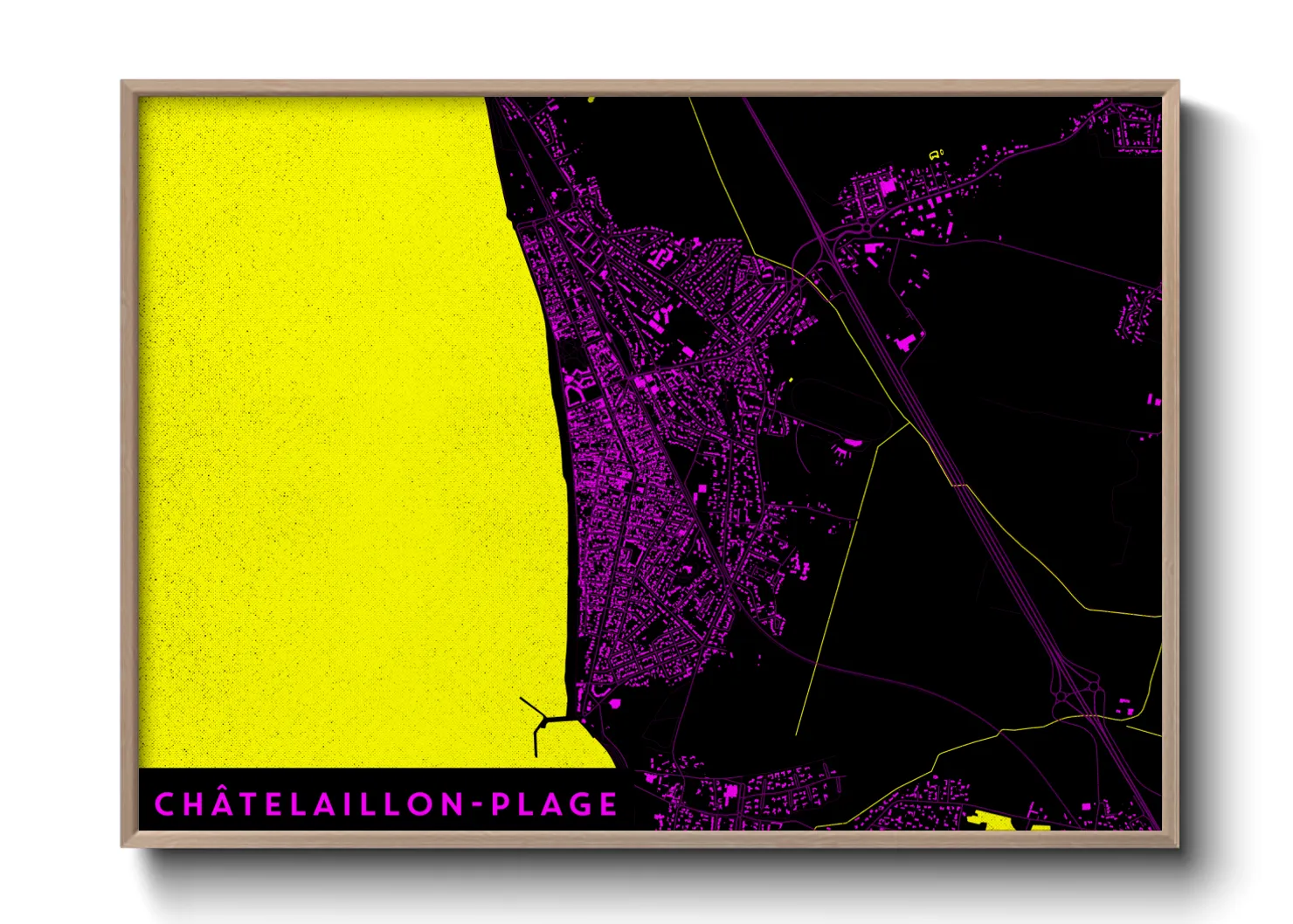 Une affiche de carte sur Châtelaillon-Plage