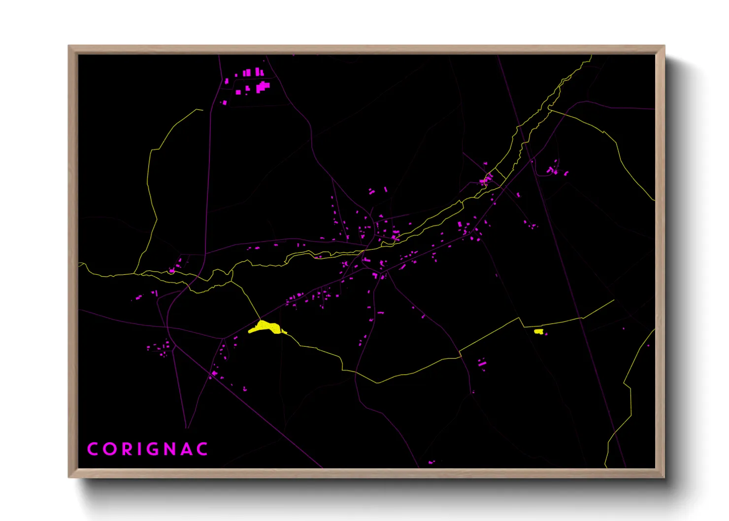 Une affiche de carte sur Corignac