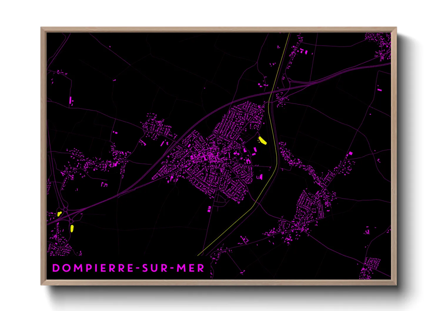 Une affiche de carte sur Dompierre-sur-Mer