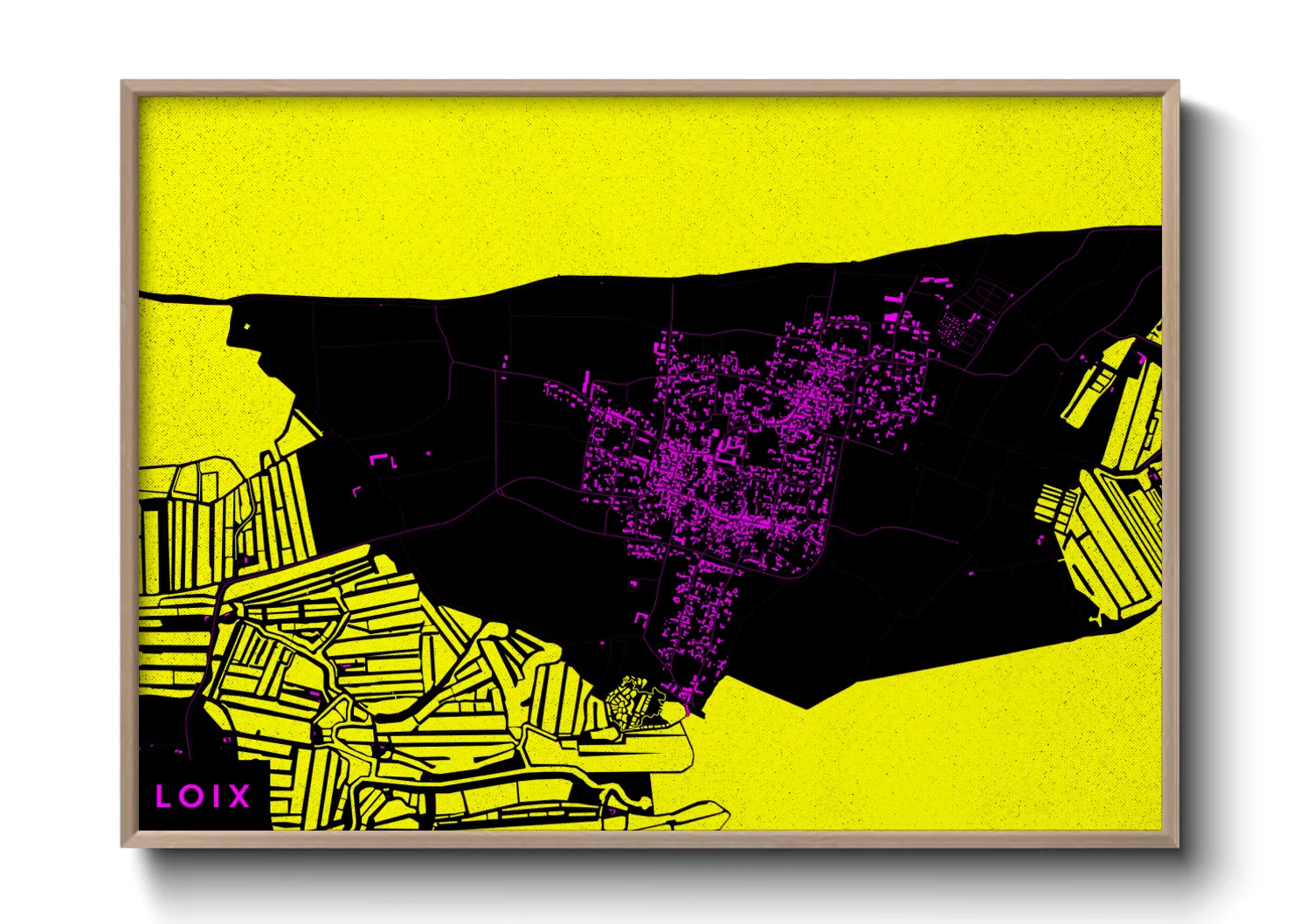 Une affiche de carte sur Loix