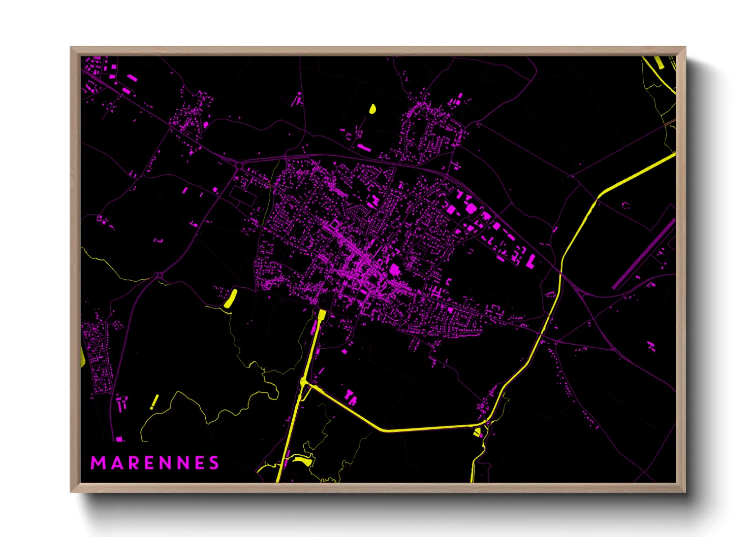 Une affiche de carte sur Marennes