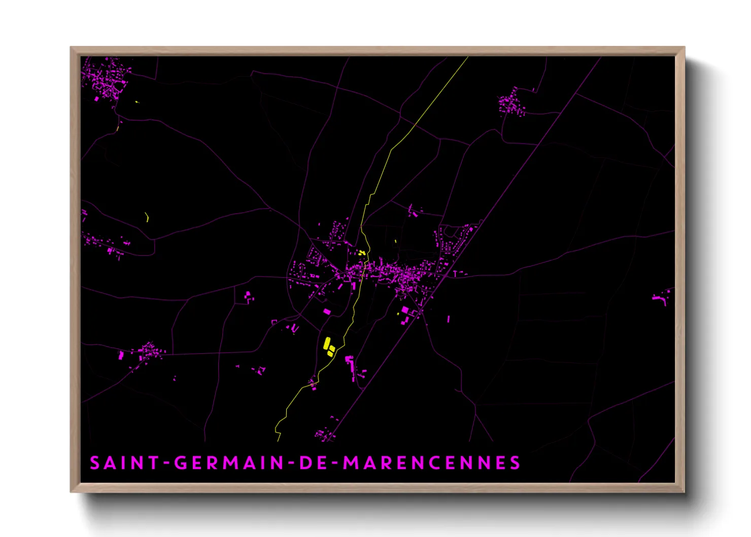 Une affiche de carte sur Saint-Germain-de-Marencennes
