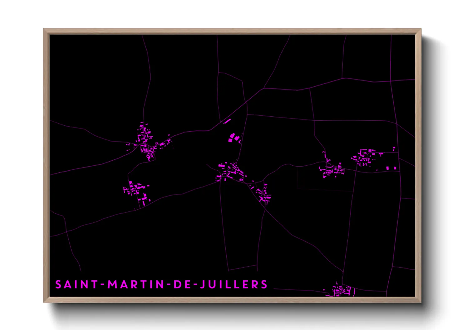 Une affiche de carte sur Saint-Martin-de-Juillers