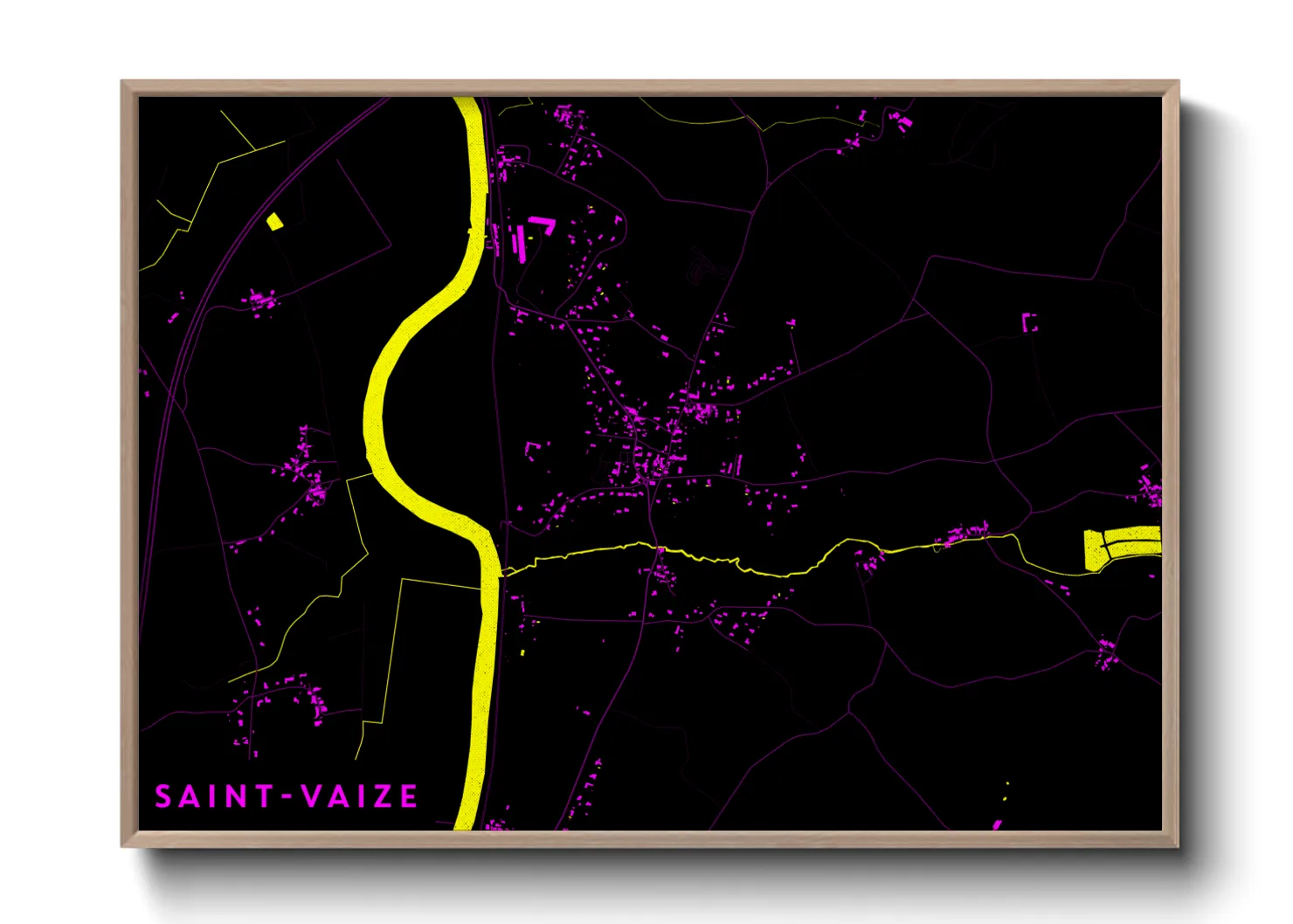 Une affiche de carte sur Saint-Vaize