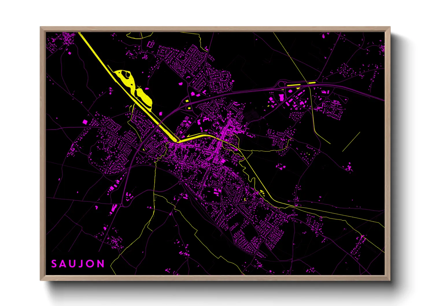 Une affiche de carte sur Saujon