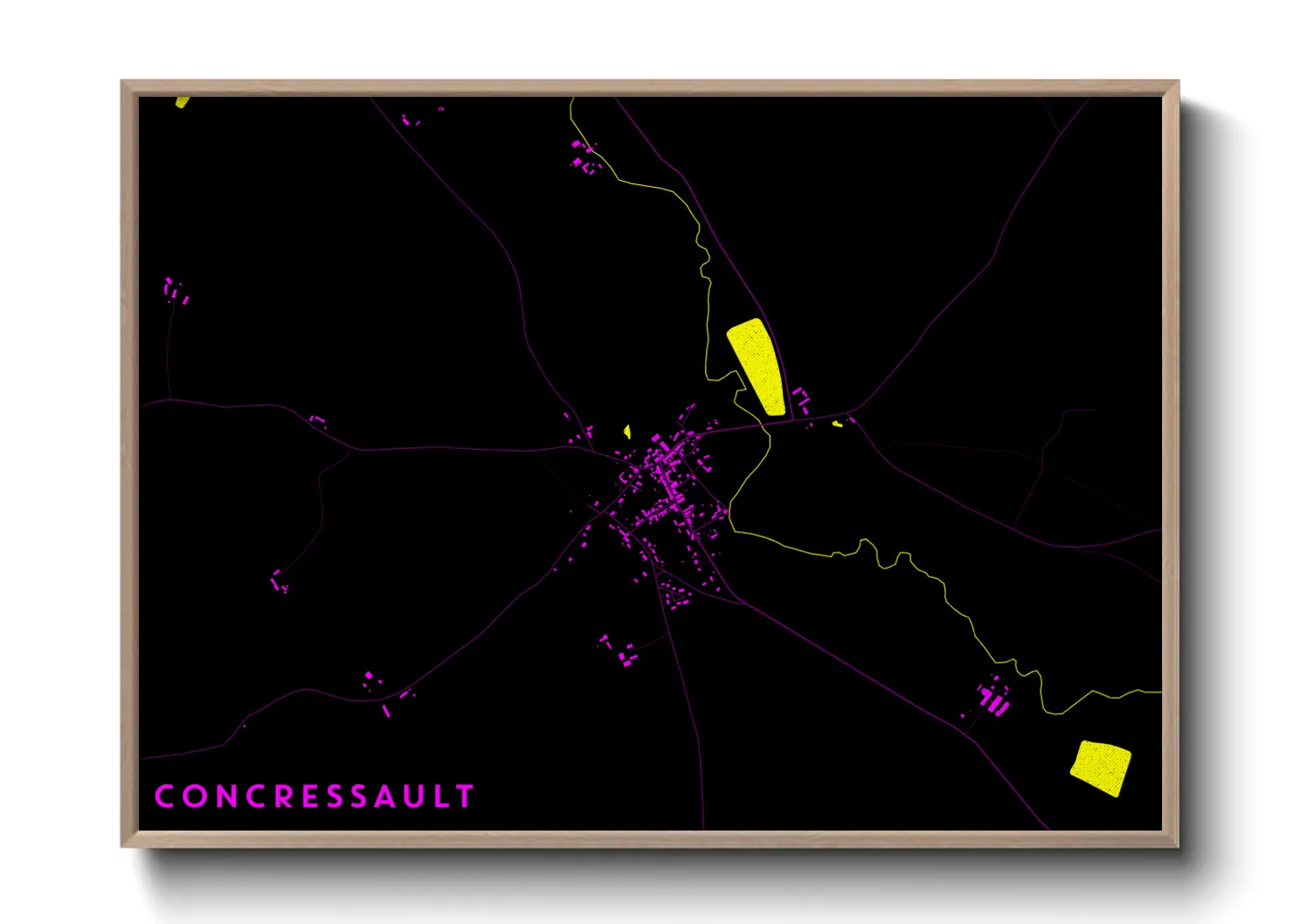 Une affiche de carte sur Concressault