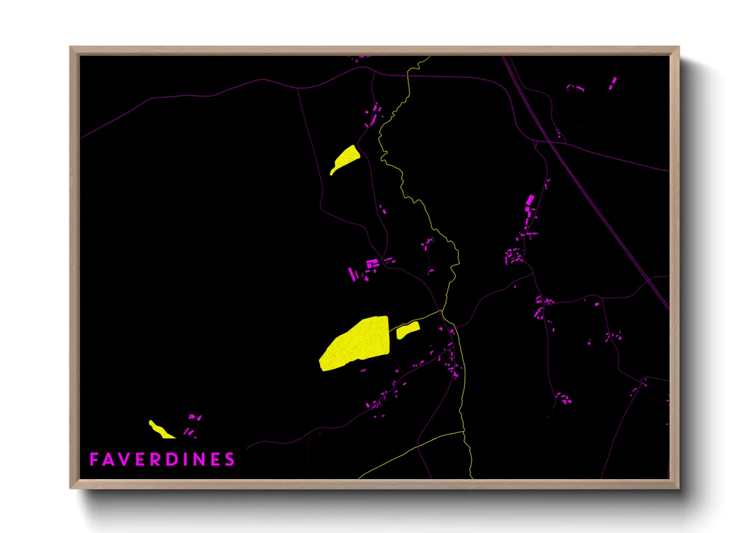 Une affiche de carte sur Faverdines