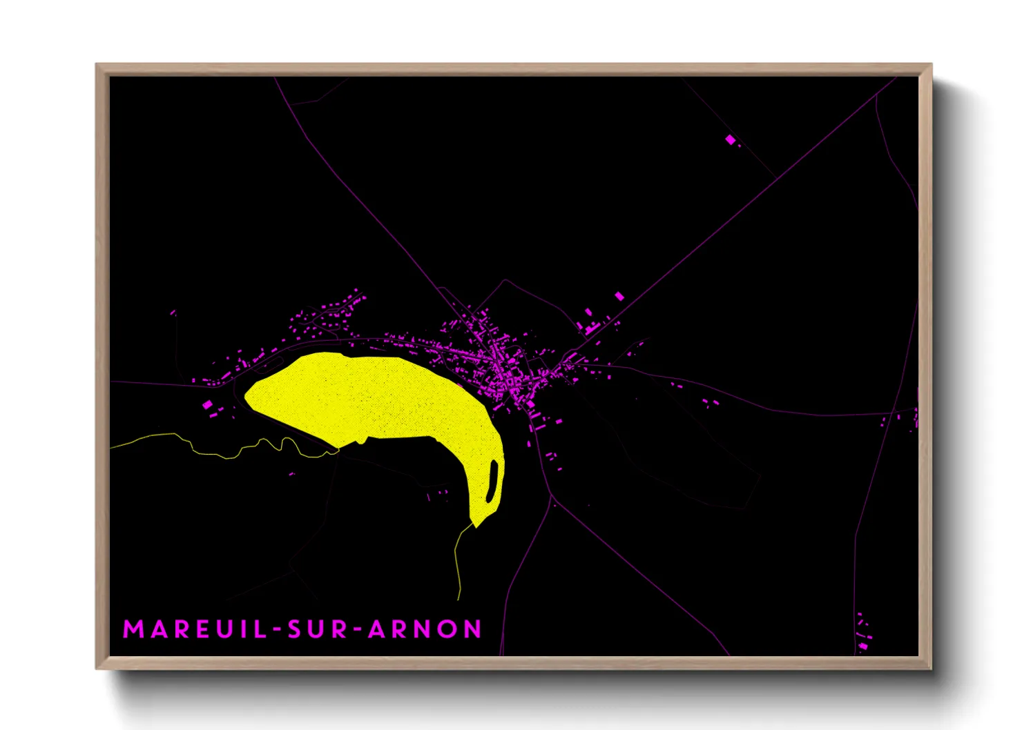 Une affiche de carte sur Mareuil-sur-Arnon