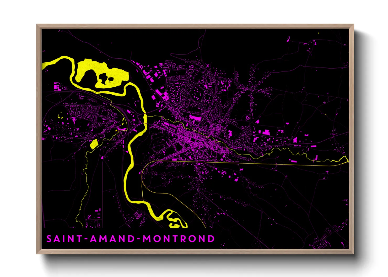 Une affiche de carte sur Saint-Amand-Montrond