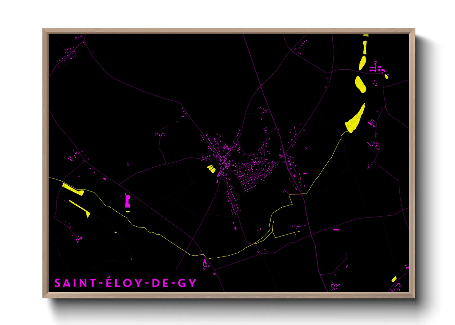 Une affiche de carte sur Saint-Éloy-de-Gy