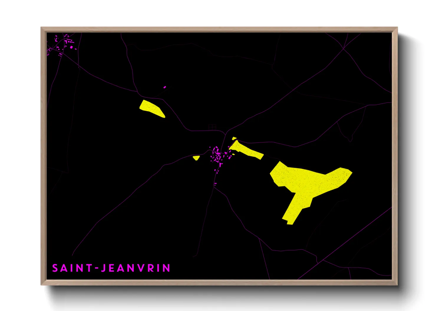Une affiche de carte sur Saint-Jeanvrin